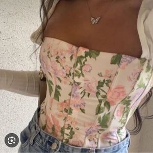 NWT Zara floral corset top Small